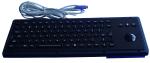 IP65 black vandalproof Industrial Keyboard With Trackball and function keys