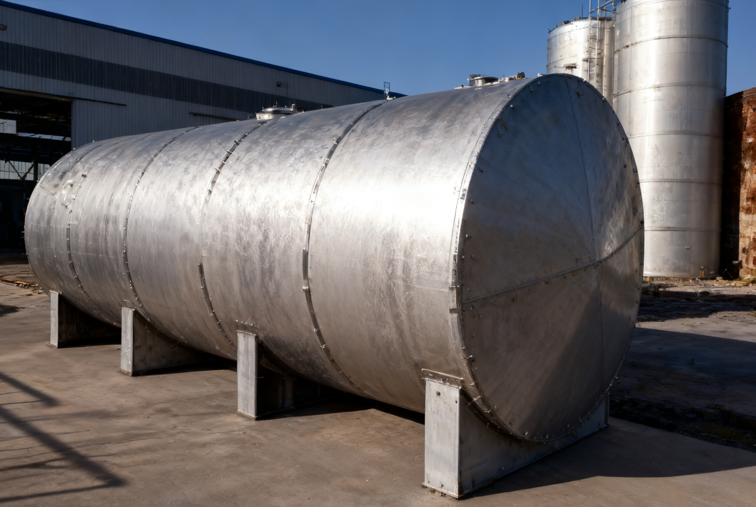 Horizontal Stainless Steel Industrial Daily Chemical Washing Product Storage Tank