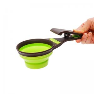 China Folding Silicone Pet Bowl Folding Food Spoon Can Clip Grain Bag Water Bowl Measuring Cup Dog Food Spoon on sale