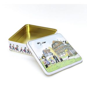 Quality Rectangular Candy Cookies Metal Tin Biscuit Tin Container for sale
