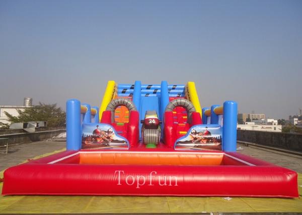 Buy Red Multifunctional Inflatable Water Slide With Obstacles N Pool at wholesale prices