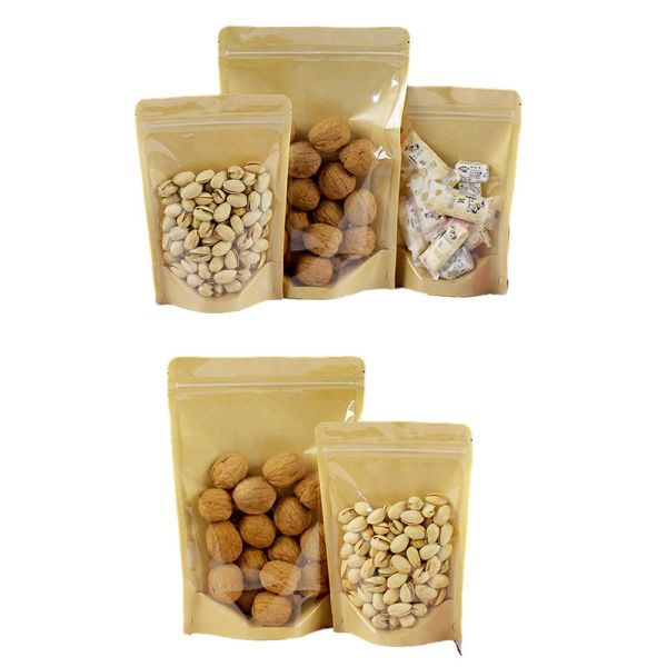 Recyclable Three Side Seal Eco Stand Up Pouches With Transparent Window