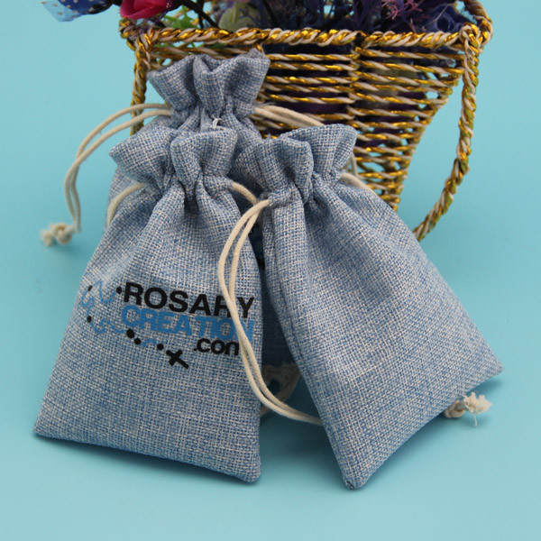 Soft Recyclable Jute Drawstring Bag For Jewelry 10 X 15cm / 12 X 17cm Size