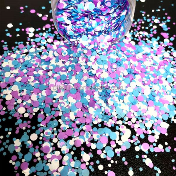 Customs Glitter Option Loose Glitter in Polyester for Shaped Heart Star Moon Dot Chunky Mix