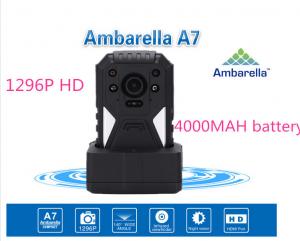 Quality Full HD 1296P ambarella Police Body Worn Camera 12 hours 4000MAH battery for sale