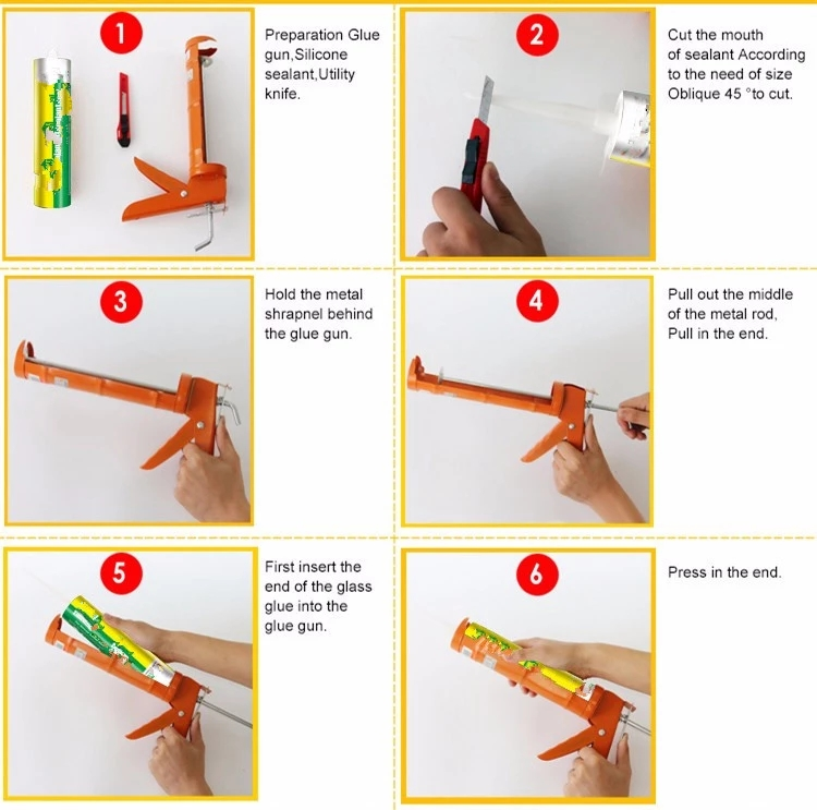 Gp Strong Adhesion Clear Weather Resistant Silicone Sealant Quickdrying Adhesive