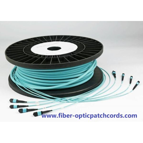 MPO To MPO 48 Core OM3 Fiber Jumpers 9.0mm OD Multi Mode Patch Cord