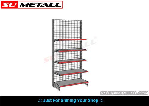 Buy Multi Layer Supermarket Display Shelf , Convenience Store Display Racks With Wire Mesh Back at wholesale prices