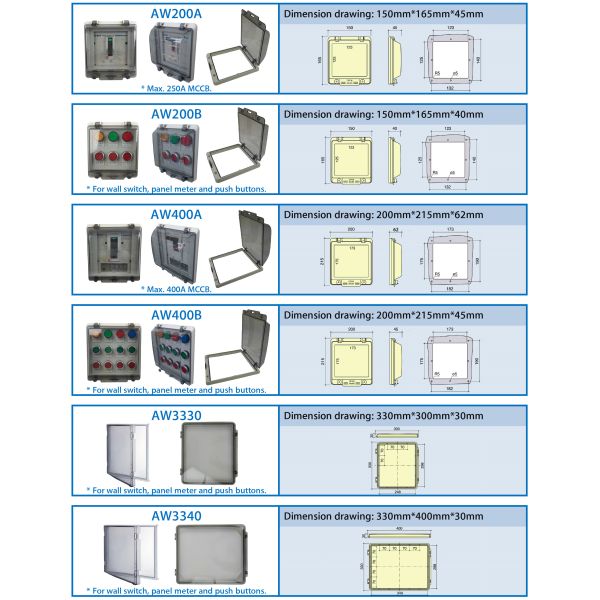 Polycarbonate IP67 Waterproof Hinged Window 13 Poles With Transparent Cover 250*101*28mm