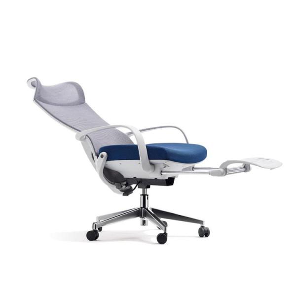 Buy Grey And Blue Home Office Chair Modern Sleek Design With Fixed Headrest at wholesale prices