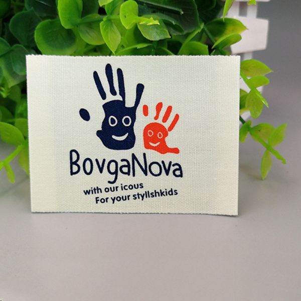 Custom fabric label for clothing Bags Shoes Top wash care label OEM Customized custom heat press clothing label