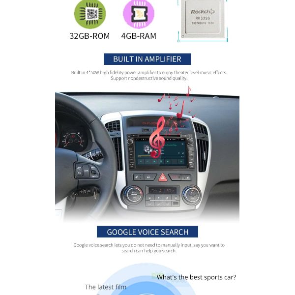 KIA CEED Android Double Din Stereo Player With SD Card Port USB LD8.1-5744