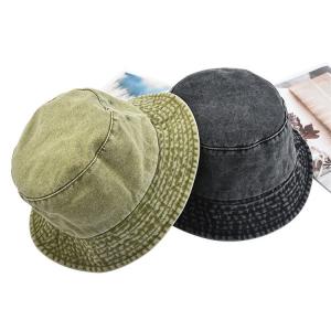 Quality Washed Cotton Canvas Denim Bucket Hat Casual Outdoor Fishing Hiking Safari Boonie Hat for sale