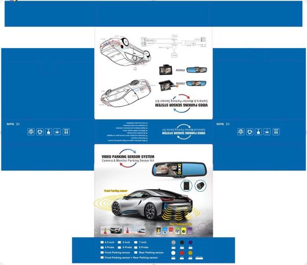Buy 5" Compact Size Backup Sensor Kit , Reverse Parking Sensor Kit 350 / 1 Contrast at wholesale prices