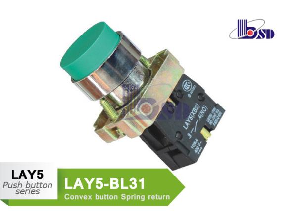 Buy LAY5（XB2）-BL31 green color spring return flat button push button swithes at wholesale prices