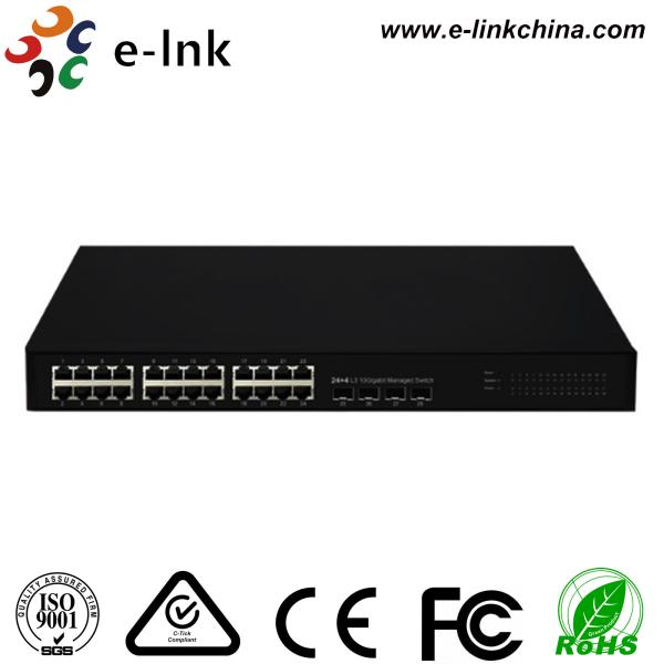 Buy 24 Port L3 Management Fiber Ethernet Switch , Ethernet Managed Network Switch at wholesale prices