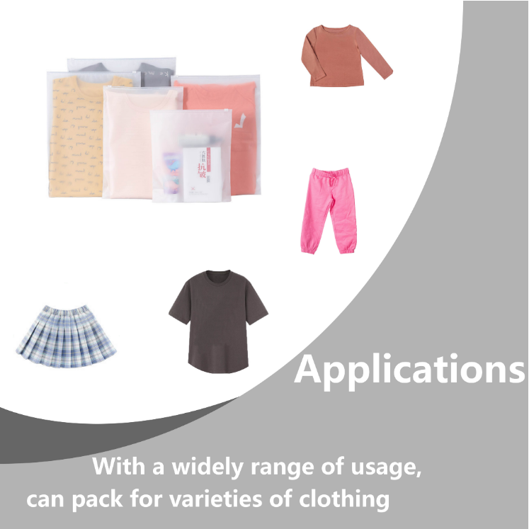 Transparent frosted bags, thickened PE clothing zipper packaging bags, high-end self-sealing bags