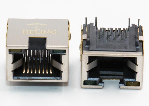 Buy Single Port RJ45 Right Angle Adapter PCB Mount With 50 U" Gold Plating Terminal at wholesale prices