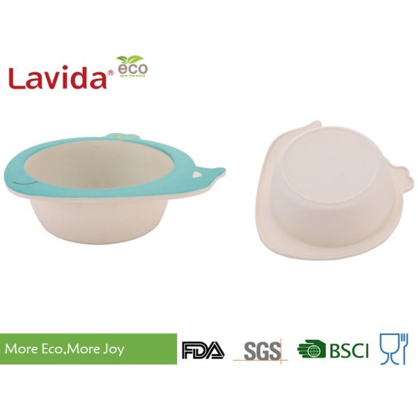 Non - Toxic High Strength Bamboo Kids Tableware Round Ocean Whale Shape For Home