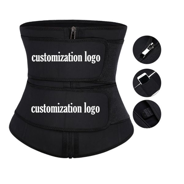 Customized Logo HEXIN Women's Latex Waist Trainer with Three Hooks and 3 Strap Waist Trimmer