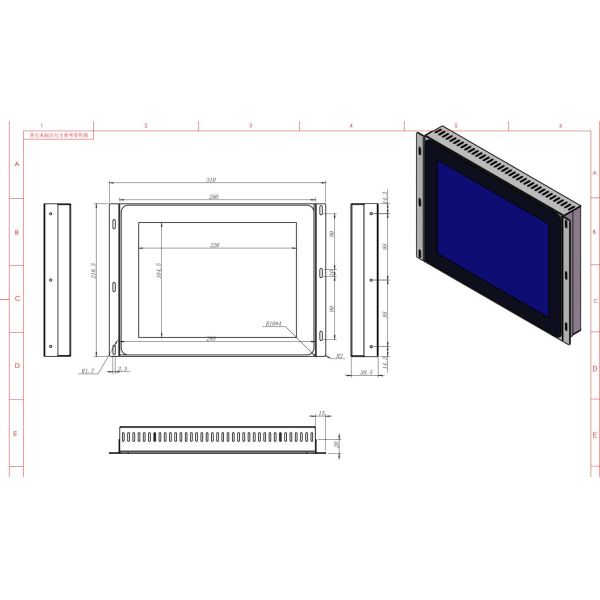 5 Wire Resistive Touch Screen Monitor Aluminium Alloy Material With Light Sensor