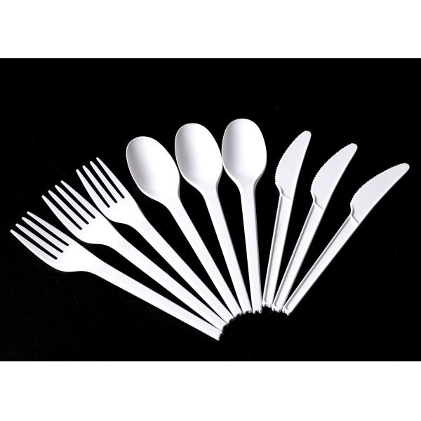 Eco Friendly CPLA Cornstarch Cutlery Knife Spoon and Fork Compostable Disposable Cutlery