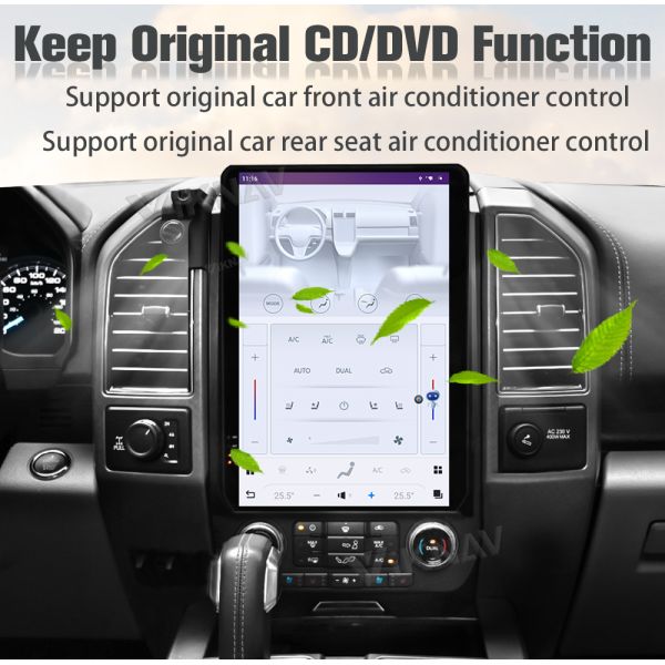 Android Auto Head Unit For Ford Raptor F150 F250 / F350 / F450 2015-2020 Touch Screen 14.5 Inch GPS Navigation Carplay