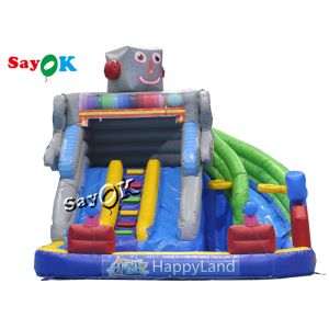 Inflatable Bouncy Slides Custom Backyard Robot Themed Inflatable Water Slide