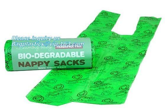 Scented Baby Disposable Diaper Refill Bags, Diaper waste Bags,Unscented,Anti-Microbial, En13432 home compost biodegradab