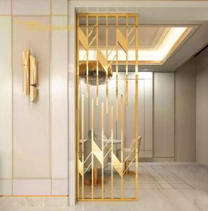 Quality PVD Gold Coated Stainless Steel Room Partition GB Standard Size 1x2.5meter for sale