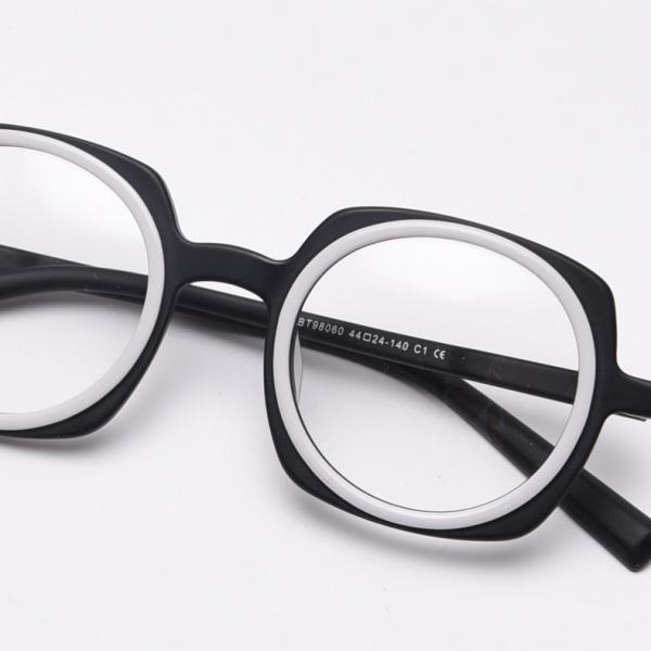 Round Upscale Acetate Frame Glasses Retro Men Women Fashionable Computer Glasses
