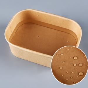 Quality BRC 1100ml 1300ml Kraft Paper Meal Box Oval Rectangle Thickened Takeaway Paper Bowl for sale