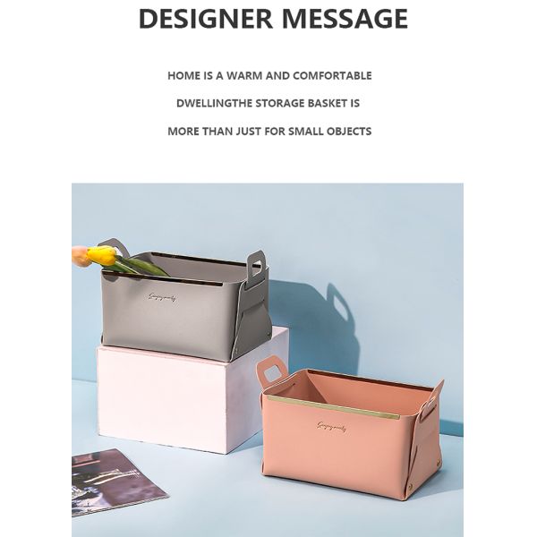 Convenient and Versatile Leather Basket for Daily Sundries 3-6L Capacity 24*14*13cm