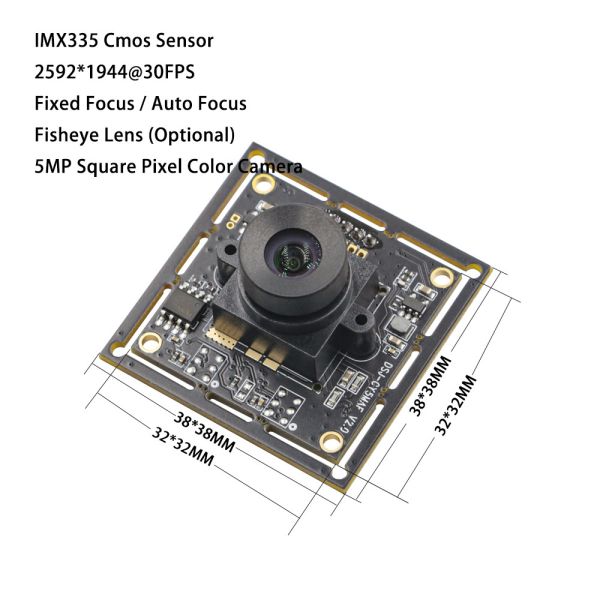 5MP IMX335 1/2.8 inch FF Face Recognition Fisheye Lens Industrial Micro Camera Module