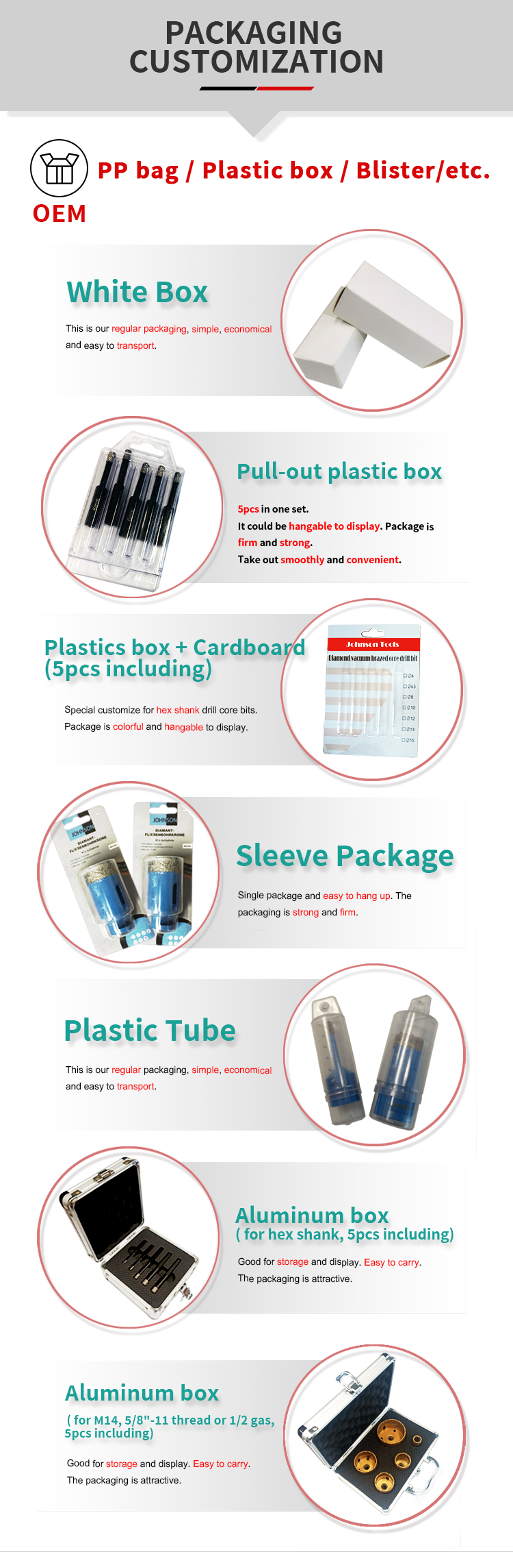 Tile Hole Saw 6mm Hex Shank Diamond Core Drill Bits For Porcelain