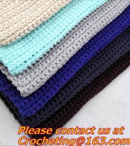 Quality 100% handmade Crochet Blanket colorful stripe knitted baby blanket cover knit throw blanke for sale