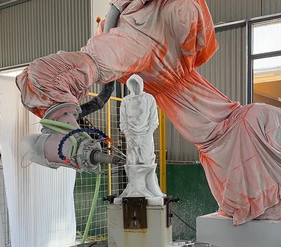 Automatic Stone Sculpture Carving Machine Stone Engraving Machine 3D 7 Axis Kuka Robot