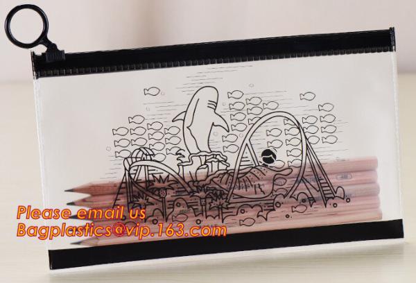 Buy A4 clear plastic pp document carrying file folder zipper lock pocket bag with small button file wallet at wholesale prices