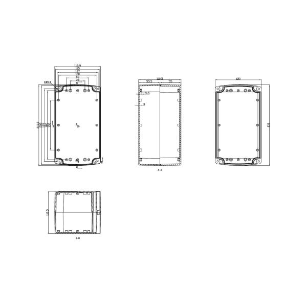 Non Corrosive Ip65 210x120x110mm ABS Enclosure Box
