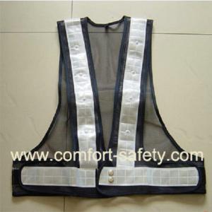 Quality 100% Polyester Fabric Reflective Safety Vests With Zipper EN20471 &amp; CE Standard for sale