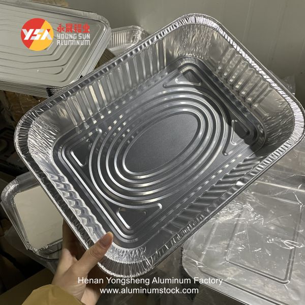 Custom Disposable Aluminum Foil Container And Lids Printing 450ml