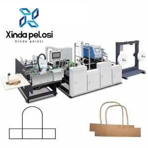 Quality High Efficiency Paper Bag With Handle Making Machine PLC Control for sale