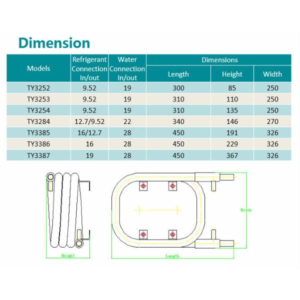 Refrigeration Copper Tube shell and tube water-cooled condenser