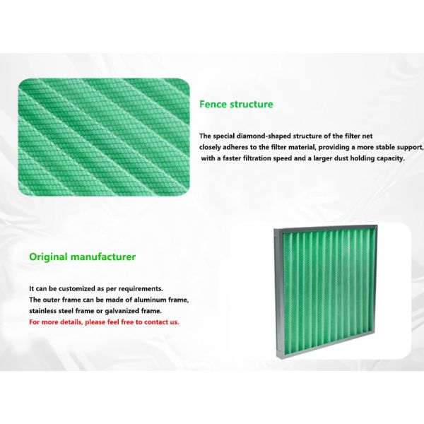 Pre Air Filter Aluminum Frame Ventilation System Primary Filtration Applied