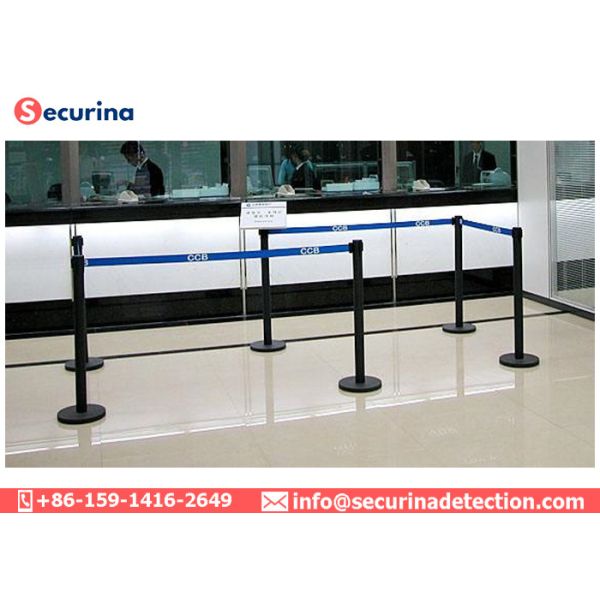 Stainless Steel Stanchion Queue Post Crowd Control Retractable Belt Barrier