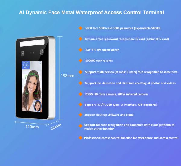 Buy AI Dynamic Face Recognition Access Control 0.2s Recognition Speed at wholesale prices