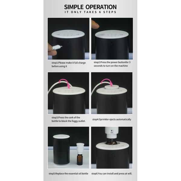 20ml Pure Essential Oil Waterless Nebulizing Diffuser