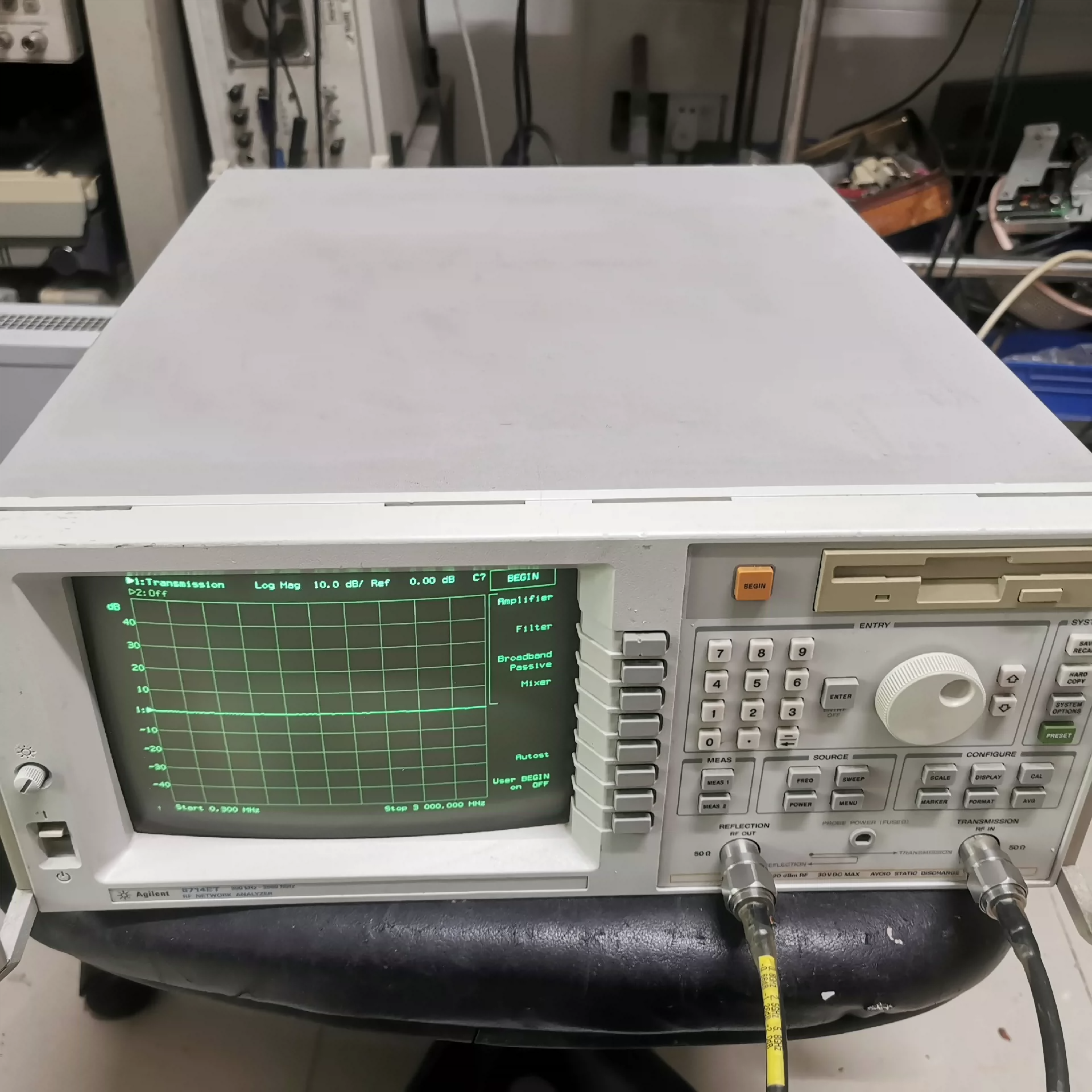 Transmission Reflection RF Network Analyzer VNA Agilent 8714ET 3 GHz