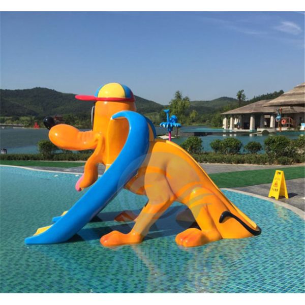 Fiberglass Kids Water Slide Cute Cat Duck Rabbit Mini Water Slide Anti UV