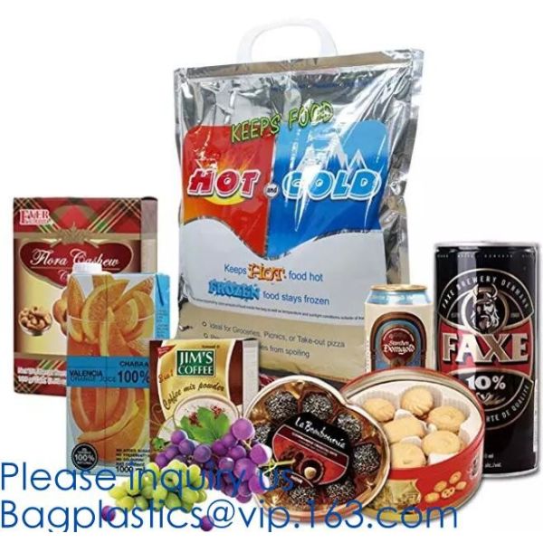reflective Thermal Plastic handle portable aluminum epe foam Insulation bag cool bag,aluminum film lunch Thermal food pi